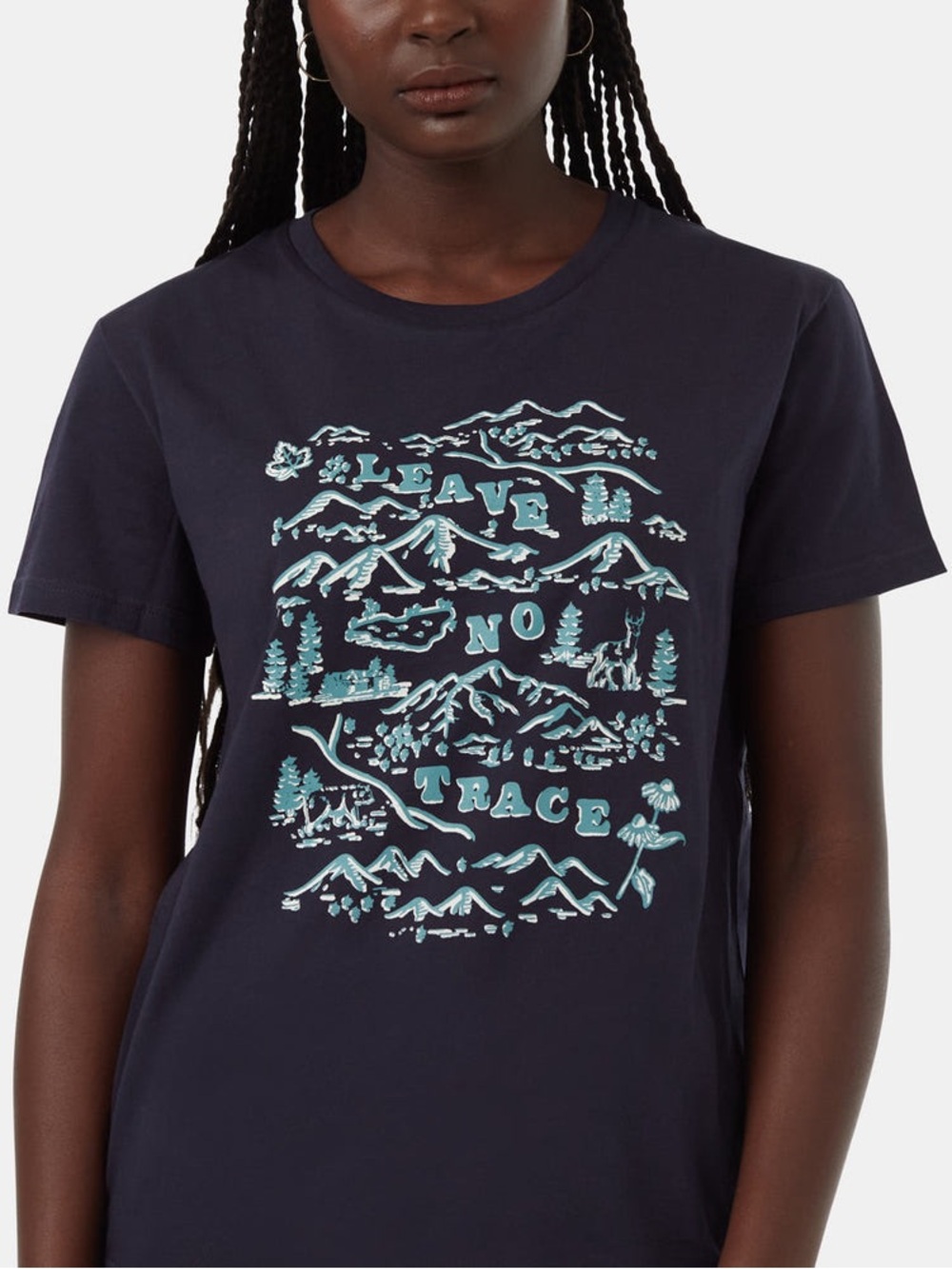 Tentree Forest Map T-Shirt, Crew Neck Short Sleeve Graphic